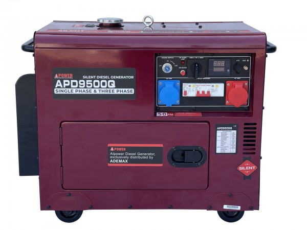 Stromerzeuger 8 kVA Diesel APD9500Q schräglast tauglich230&400V Stromaggregat