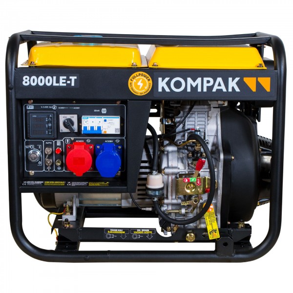 PRO-KOMPAK Full Power 8kVA Diesel 8000LE-T 230&400 V inkl. Räderset Stromaggregat Stromerzeuger