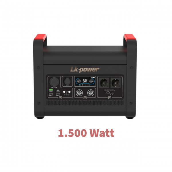 LK-Power MARS I 1500W tragbare Powerstation mobiler Stromspeicher mit 230V/200W