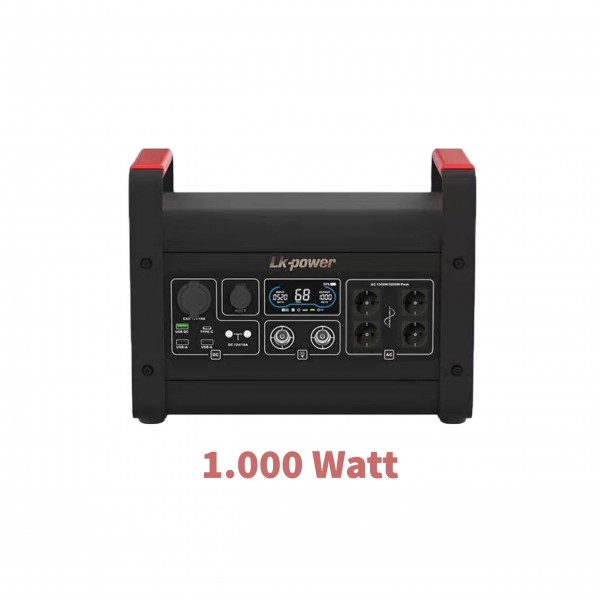 LK-Power MARS I 1000W tragbare Powerstation mobiler Stromspeicher mit 230V/200W