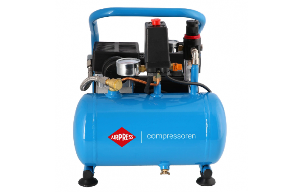 AIRPRESS Druckluft Kompressor L 6-95 Silent 8 Bar 6 Liter 0,71 PS 2  Zylinder Pro