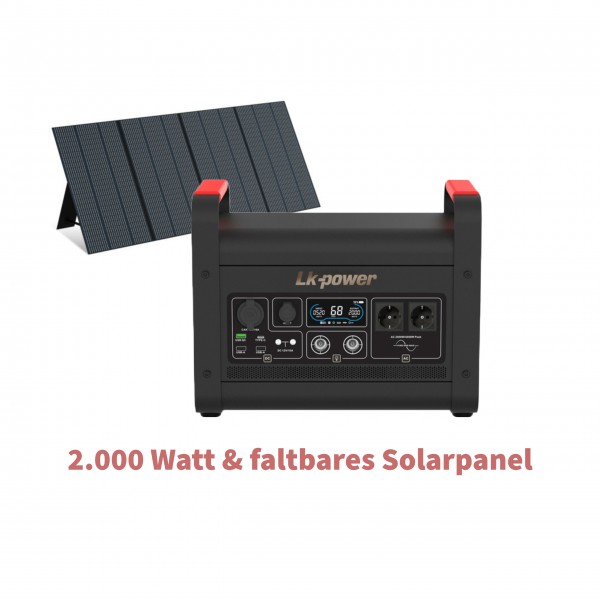 LK-Power MARS I 2000W tragbare Powerstation mobiler Stromspeicher mit 230V/200W