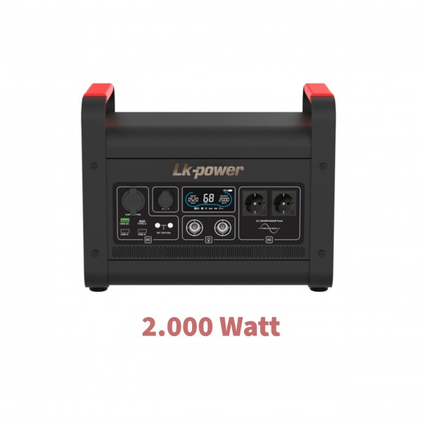LK-Power MARS I 2000W tragbare Powerstation mobiler Stromspeicher mit 230V/200W