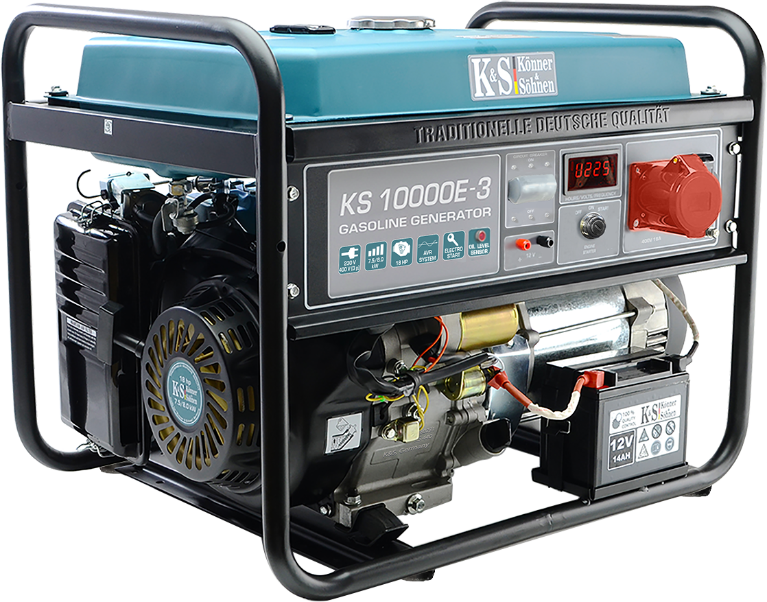 Könner&Söhnen Benzin Generator 230V und 400V Stromaggregat KS10000E3